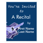 Acoustic guitar painting one arm blue grey announcement