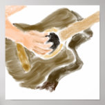 Acoustic guitar player design, hands and guitar poster