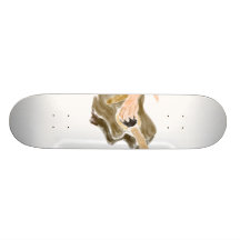 Acoustic guitar player design, hands and guitar skate deck