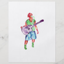 acoustic guitar player female singer musician custom flyer