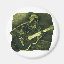 acoustic guitar player sit yellow invert fridge magnets