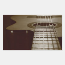 Acoustic Guitar Rectangular Sticker