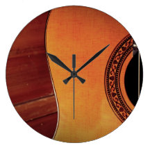 Acoustic Guitar Round Wall Clocks