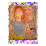 acoustic guitar sand sketch drip business card template