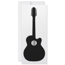 acoustic guitar silhouette personalized invite