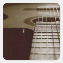 Acoustic Guitar Square Sticker