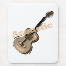 acoustic guitar with text mouse mat