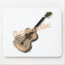 acoustic guitar with text mouse mats