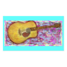 acoustic guitar with yellow patina business card template