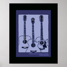 acoustic guitars decor poster