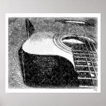 Acoustical Guitar (sketch) Print