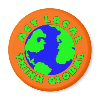 Act Local Think Global Magnet by MidnightAkita