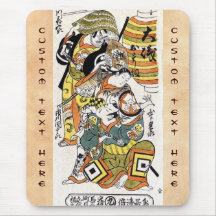 Acteur vintage japonais frais de kabuki de guerrie tapis de souris