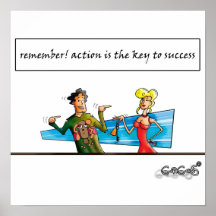 Action is the key to success posters