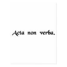 Action not words post cards