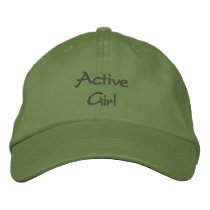 Active Girl Embroidered Cap / Hat