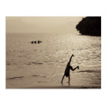 active silhouette postcard