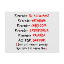 Activism: Don't just remember genocides... Post Card