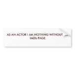 ACTOR-INTERNATIONAL MOVIE DATABASE BUMPER STICKER