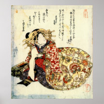 Actor Onoe Kikugoro III as Courtesan 1827 Posters