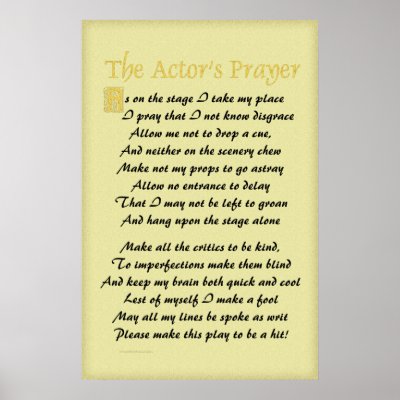 Actor's Prayer Poster by ChrisCTGR