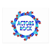 Actors Rock Red Stars Postcard