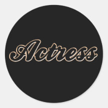 Actress Baseball Style Round Sticker