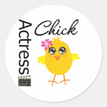 Actress Chick Round Stickers