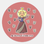 Actress Princess Round Stickers