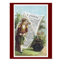 Ad Label Figaro Vintage Postcard