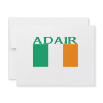 Adair Irish Flag Personalized Invitations