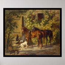 Adam Albrecht Horses at the Porch Print