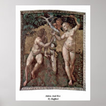 Adam And Eve By Raffael Print