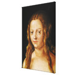 Adam and Eve, detail of Eve's head Stretched Canvas Print