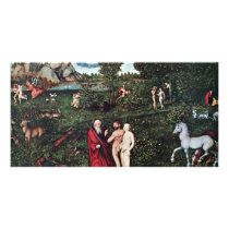 Adam And Eve In The Garden Of Eden, Adam And Eve I Custom Photo Card