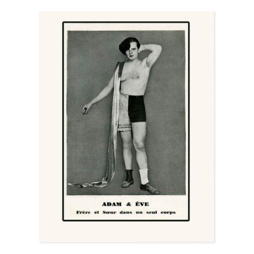 Adam et de femme de demi d'homme d'Ève demi Cartes Postales