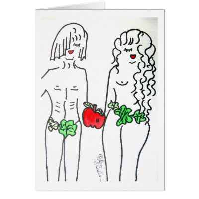 Adam & Eve Greeting Card by wcolor