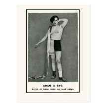 Adam & Eve Half Man Half Woman Postcard