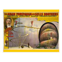 Adam Forepaugh and Sells Brothers Circus Poster Postcards