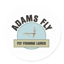 Adams Fly FIshing Lure Round Stickers