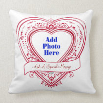 Add A Special Message Photo Red Hearts pillows