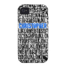 Add Name Letter Code Blue iPhone 4 Case-Mate Case