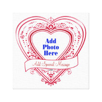 Add Special Message Photo Red Hearts canvas prints