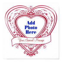 Add Special Message Photo Red Hearts posters