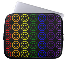 Add Text & Images Gifts: Rainbow Smiley Faces Computer Sleeve