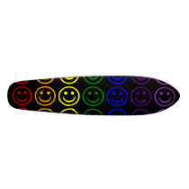 Add Text & Images Gifts: Rainbow Smiley Faces Skate Decks