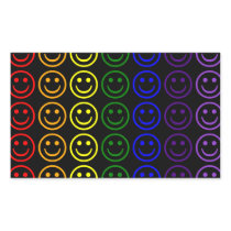Add Text & Images Gifts: Rainbow Smiley Faces Rectangle Sticker