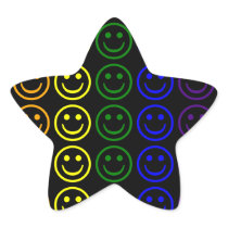 Add Text & Images Gifts: Rainbow Smiley Faces Stickers
