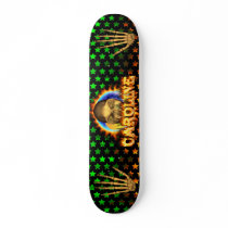 Add your own custom text and images to this skull skate board