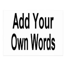 Add Your Own Word Postcards